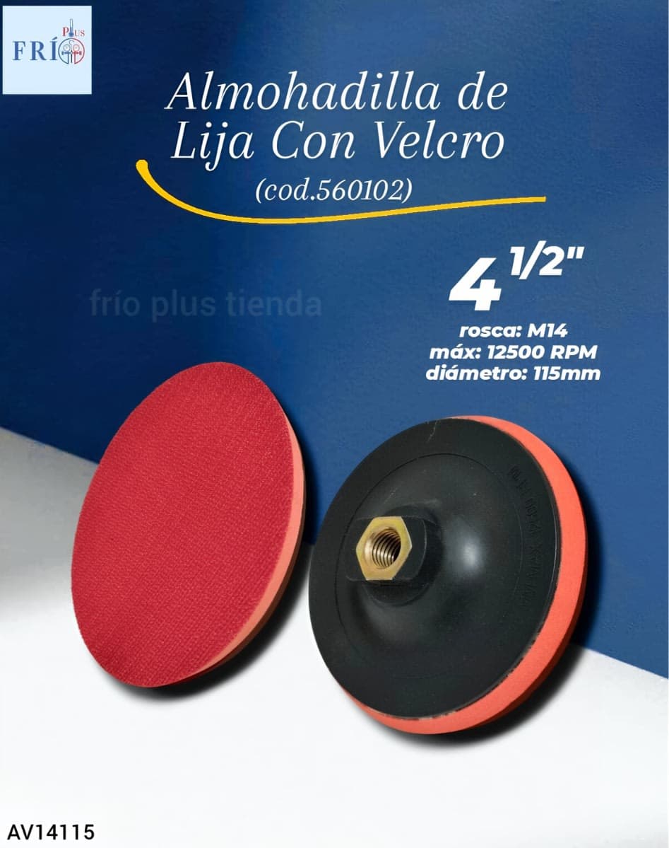 Almohadilla De Lija Con Velcro 4 1/2" o 115mm X M14 (560102)