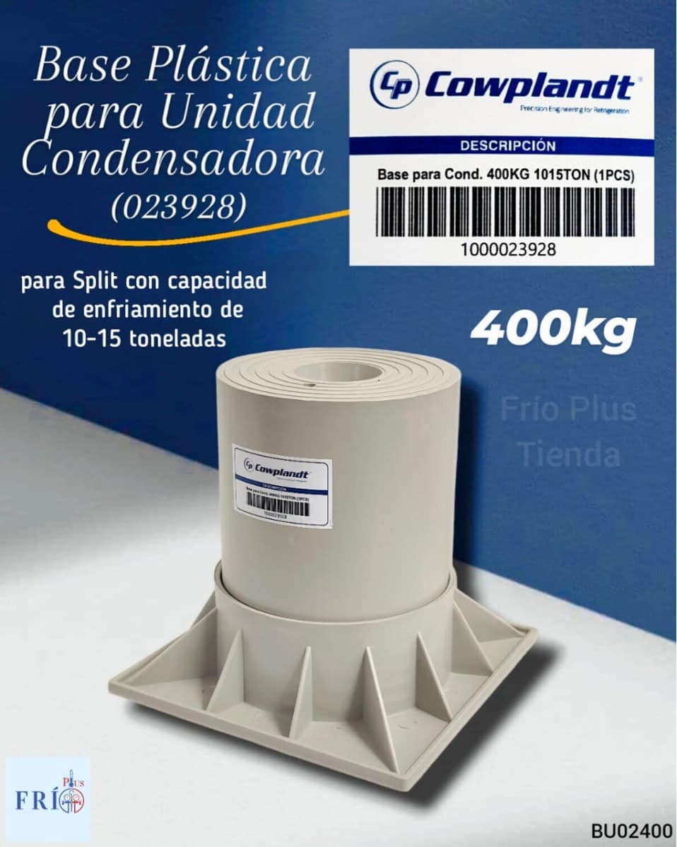 Base Plastica Para Unidad Condensadora 10-15ton 400Kg max. (Base 15.2x15.2cm/Diametro 10.7cm/Altura 14.5cm) (023928)