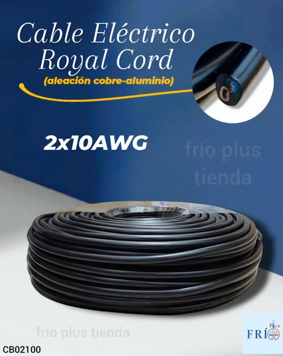 Cable Electrico Royal Cord-2 Vias #10/100mts Cobre-aluminio X Metro